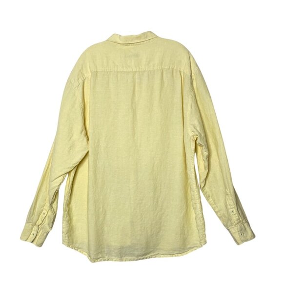 Tommy Bahama Men's Size XXL Yellow Linen Relax Fit Button-Up Long Sleeve Shirt - Picture 2 of 6